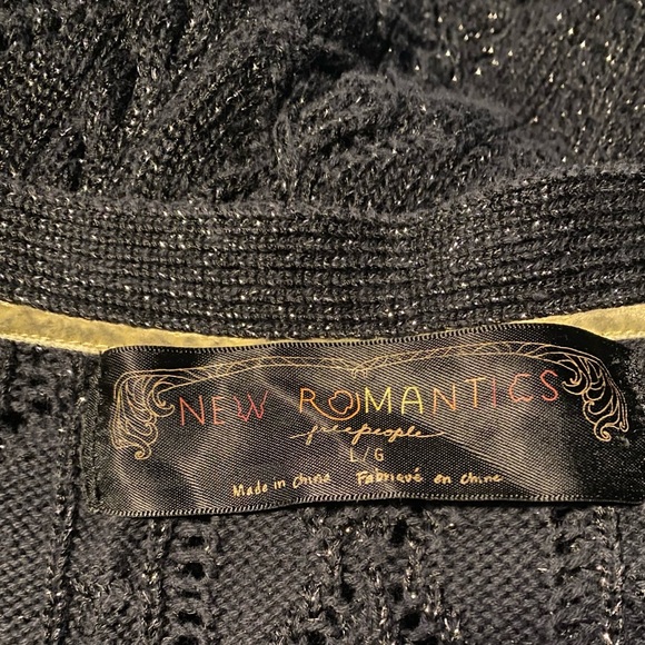 Free People New Romantics Oversized Metallic Cardigan Size L - Picture 4 of 5